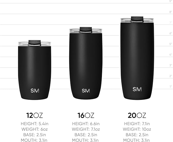 Simple Modern Travel Coffee Mug Tumbler with Flip Lid | Reusable Insulated Stainless Steel Cold Brew Iced Coffee Cup Thermos | Gifts for Women Men Him Her | Voyager Collection | 12oz | Moonlight