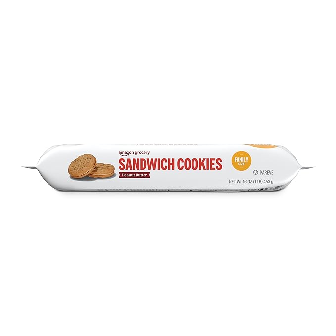 Amazon Grocery, Peanut Butter Sandwich Cookies, 1 Lb (Previously Happy Belly, Packaging May Vary)