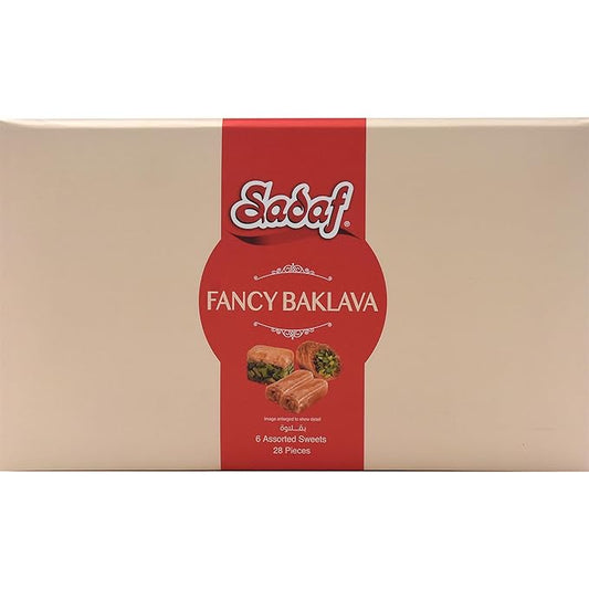 Sadaf Fancy Baklava - Sweet Baklava Pastry - Tasty Snack - Middle Eastern Delight - Pastry Gift Box - 6 Assorted Sweets | 28 pieces