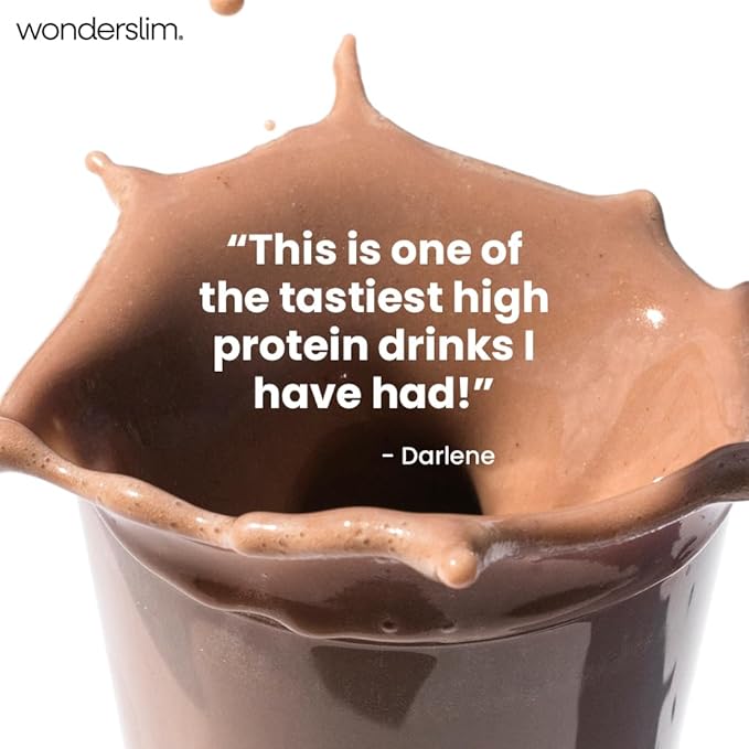 WonderSlim Meal Replacement Shake, Mocha Cream, 15g Protein, 24 Vitamins & Minerals, Gluten Free (7ct)