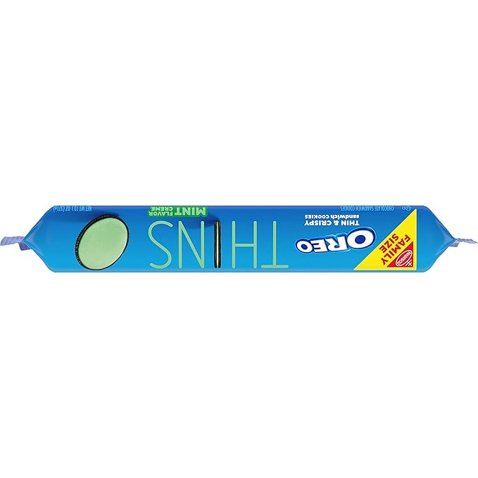 OREO Thins Mint Creme Chocolate Sandwich Cookies, Family Size, 12 - 13.1 oz Packs