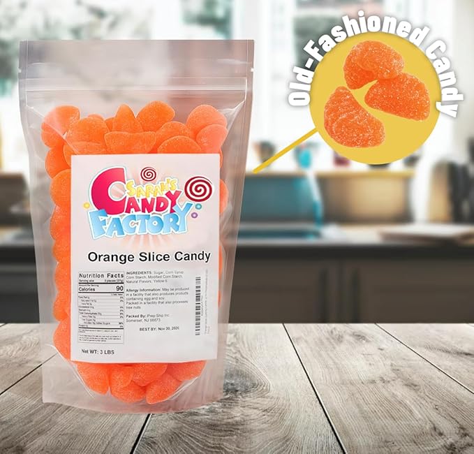 Orange Slices Gummy Candy, in Resealable Bag No Preservatives (3 Lbs)