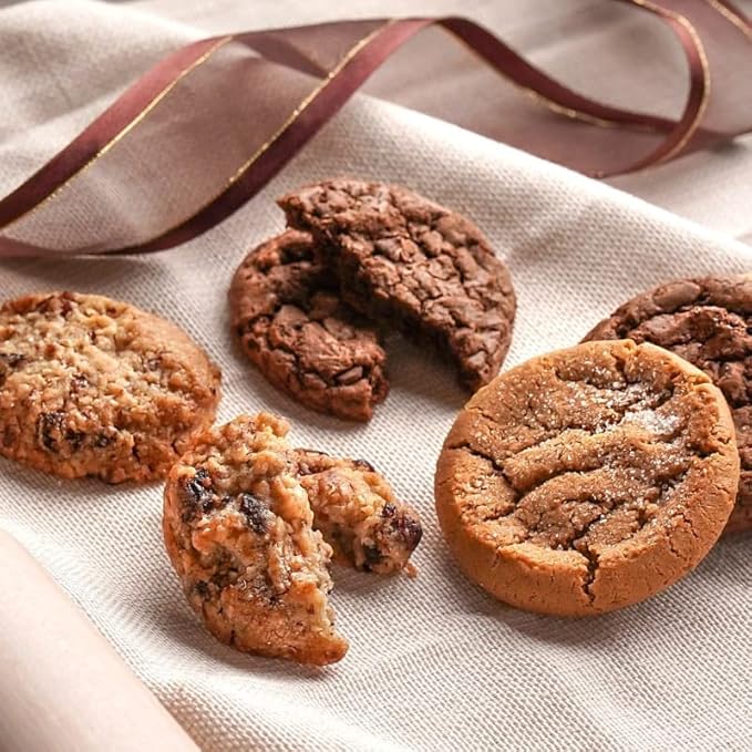 Broadway Basketeers Brownies and Cookies Bakery Gift Baskets, 44 Brownies and Cookies Individually Wrapped for Freshness. Assorted Topping and Flavors. Perfect for Mom Dad Friends