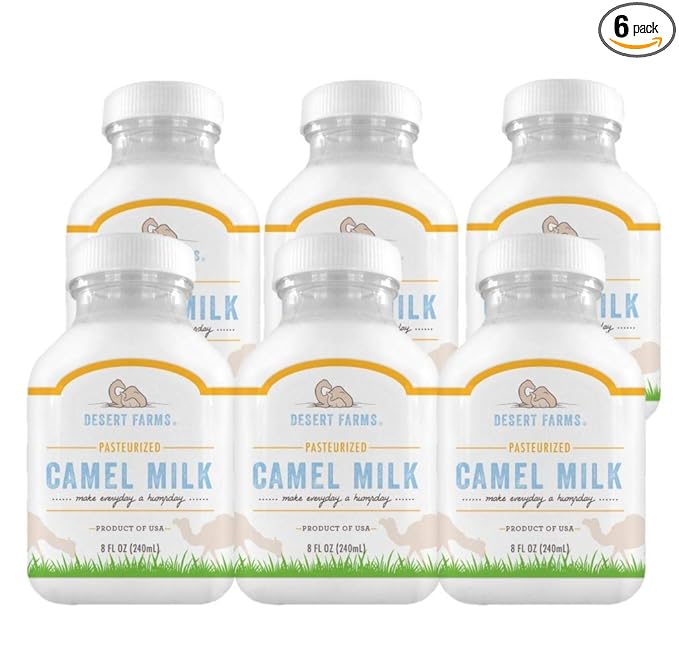 Desert Farms - Organic Fresh Frozen Camel Milk - Fresh Flavor with Health Benefits - Pure & Natural Grade A - Allergen Free Milk from Healthy Camels in Midwest - Made In The USA [6 Pack]