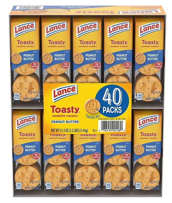Lanc'e Toasty Peanut Butter Sandwich Crackers, 1.29 oz., 40 pk.