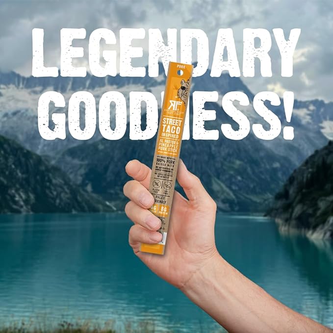 Righteous Felon Meat Sticks | 100% Pork Sticks | Keto, Gluten-Free, Low Sugar, High Protein Healthy Snacks | Valentines Day Jerky Gifts for Men | Street Taco Pork Sticks, 24 Count