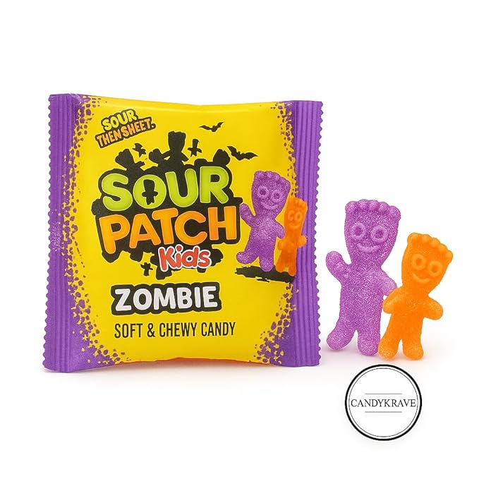 SourPatch Kids Soft & Chewy Candy - Zombies - Individually Wrapped Sweet & Sour Candy Pack - Delicious Gummy Treats for Halloween, Pinata Stuffers, Birthdays & Pantry (1 lbs)