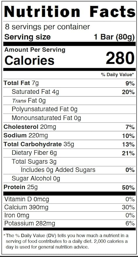 25g Protein Bar Crispy Rice Treat Vanilla | Clean Ingredients, No Added Sugar, 7g Fiber, Gluten Free | High Protein Snack for On-the-Go, Post-Workout or Dessert Cravings | 8 Count | TideTreats