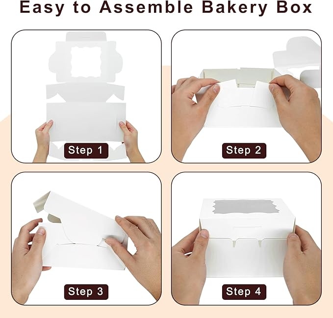 JOHOPACK 20 Pack 5x5x2.5 Inch Bakery Boxes Cookie Boxes with window Treat Box Chocolate Covered Strawberries Box for Macaroon Dessert Cupcake Pastry Muffins