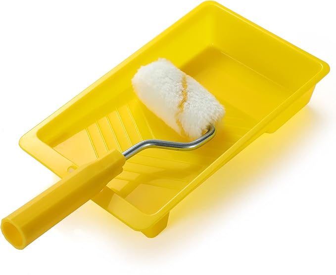 2-inch Paint Roller- Mini Plastic Paint Tray Set, Mini Roller Frame, Microfiber Roller Covers, Touch Up Trim Kit with Tray