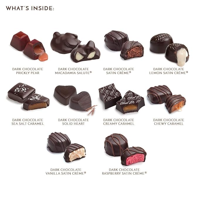 Ethel M Chocolates 24 Piece Premium Dark Chocolate Collection Assortment Candy Gift Box ? Exotic flavors, lemon, vanilla, caramel and more