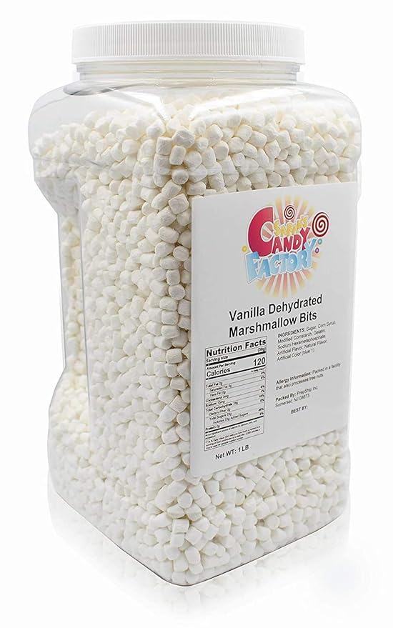 Sarah's Candy Factory Vanilla Mini Dehydrated Marshmallows in Jar, 1 Lb
