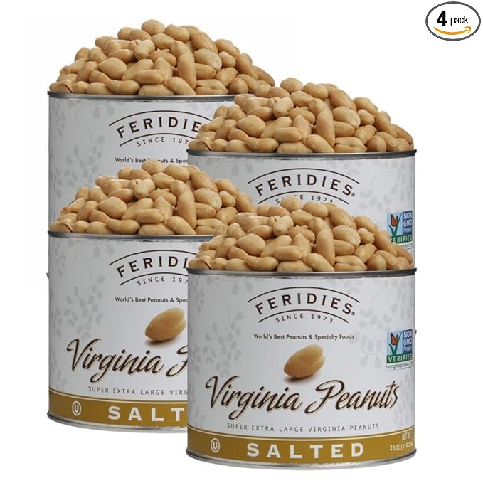 4 Pack-36oz Can Salted Virginia Peanuts