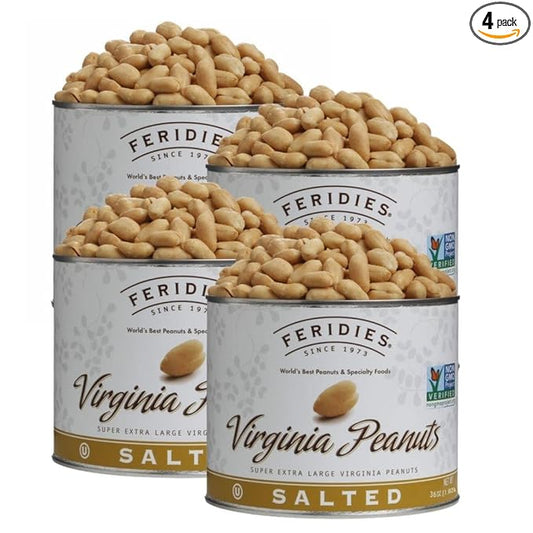 4 Pack-36oz Can Salted Virginia Peanuts