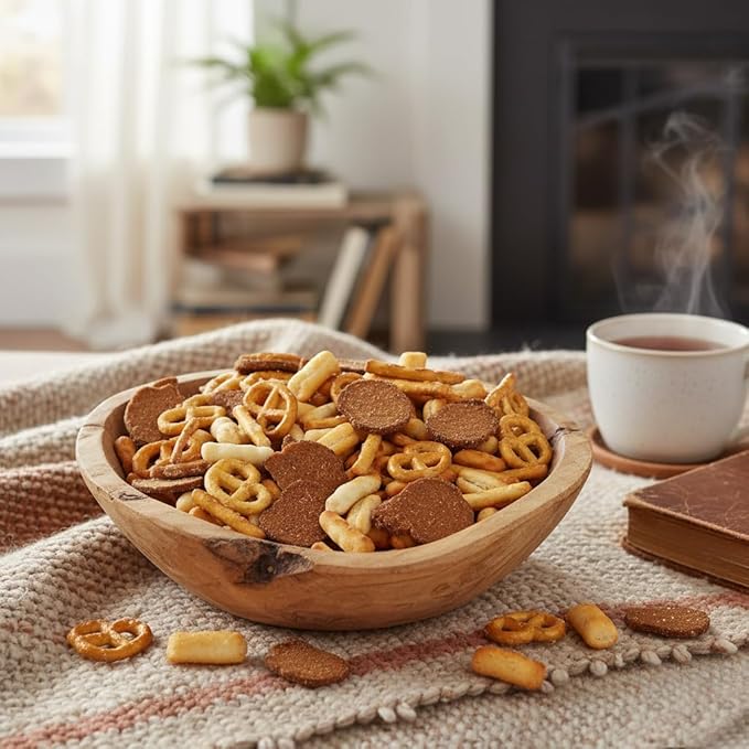 Deluxe Snack Mix, 2 Pound Bulk Bag, Rye Bread Chips, Pretzels, Sesame & Regular Bread Sticks, Hampton Distribution