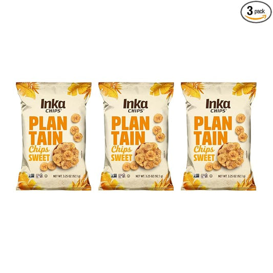 Inka Crops Inka Chips, Sweet Plantain Chips, 3.25 Ounce (Pack of 3)