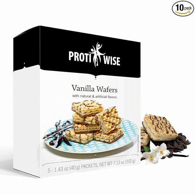 ProtiWise - High Protein Diet Wafer Bar | Lemon Wafers | Healthy Snack | Low Calorie, Low Fat, Low Sugar, Low Carb(2 boxes/10ct)