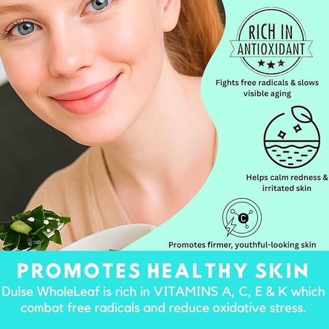 Ocean's Balance Organic Whole Leaf Dulse – Maine Coast Vegetables for Keto, Paleo Diet, & Vegan Diets – Sweet Seaweed Gluten Free Products (8oz Bag)