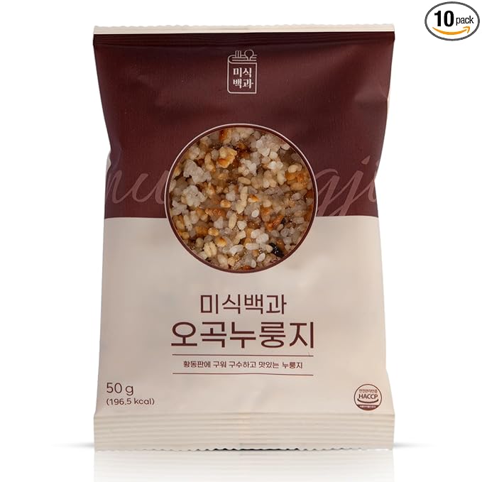 Nurungji Korean Rice Snack – Traditional Toasted Scorched Rice Chips | Authentic Korean Ogok Flavor | Crispy Rice Snack That Can Also Be Softened in Hot Water | Enjoy Crispy or Soft for a Warm, Comforting Taste | Individually Wrapped Multi-Grain Rice C...
