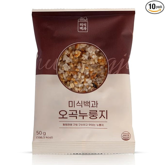 Nurungji Korean Rice Snack – Traditional Toasted Scorched Rice Chips | Authentic Korean Ogok Flavor | Crispy Rice Snack That Can Also Be Softened in Hot Water | Enjoy Crispy or Soft for a Warm, Comforting Taste | Individually Wrapped Multi-Grain Rice C...