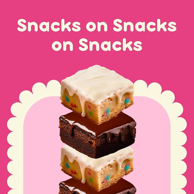 Prime Bites High Protein Brownie (12 Per Box, Birthday Cake Blondie) - 19g of Protein, 5g of Collagen, Gluten Free, Low Sugar Treat, Delicious Protein Snack