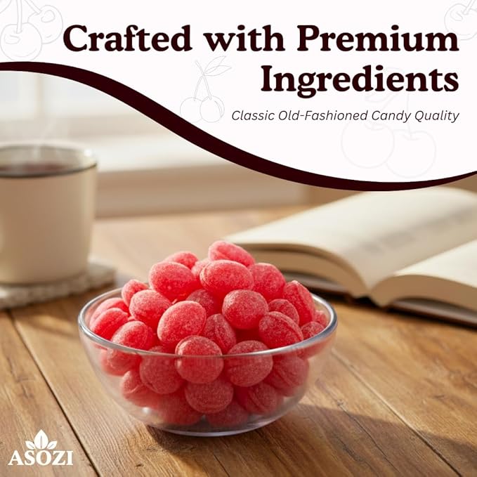 Wild Cherry Drops Hard Candy 2lb- Bulk Pack Claeys Old Fashioned Hard Candy - Cherry Candy Flavor- Sanded with Sugar - Perfect for Sore Throats (Wild Cherry)
