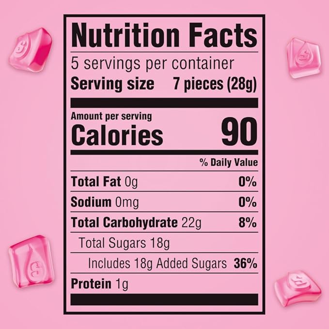 STARBURST Gummies All Pink Gummy Candy, 5 oz Bag, Pink Snacks, Individually Wrapped Candy Bag (Pack of 12)