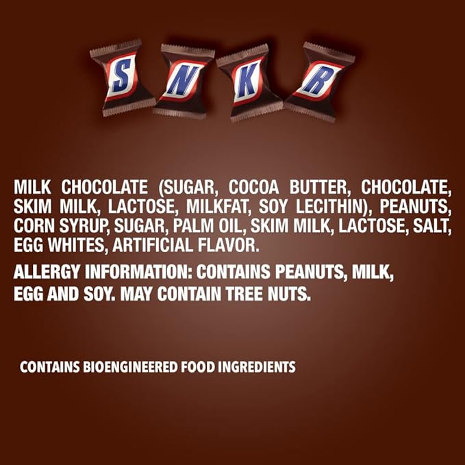 SNICKERS Minis Size Milk Chocolate Candy Bar Bulk Assortment, 35.6 oz Bag