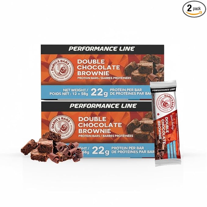 Daryl's Bars, Double Chocolate Brownie On the Go Whey Protein Bars, Gluten Free, Protein Snack, Meal Replacement, Pack of 2