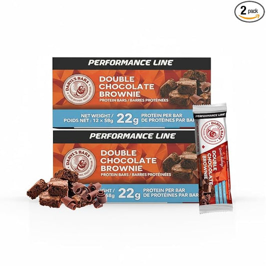 Daryl's Bars, Double Chocolate Brownie On the Go Whey Protein Bars, Gluten Free, Protein Snack, Meal Replacement, Pack of 2