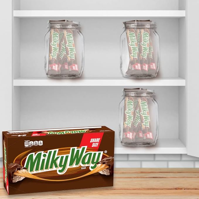 MILKY WAY Share Size Candy Bars With Caramel, Nougat, and Milk Chocolate - Pack of 24, 3.63 Ounce, Bulk Box, Bulk Candy Bars