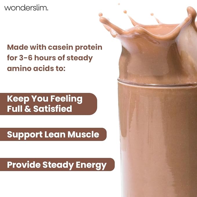 WonderSlim Meal Replacement Shake, Chocolate Cream, 15g Protein, 24 Vitamins & Minerals, Gluten Free (7ct)