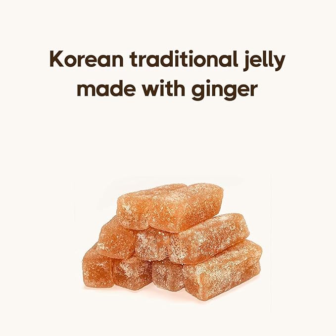 COELO Ginger Jelly 280g (9.87oz) Premium Jelly Korean Snack, Sweet & Spicy Flavor K-Food Soft Chewy Gummy Dessert Party Pack Camping Breaks Picnic Daily Share Size Individually Wrapped 생강 젤리