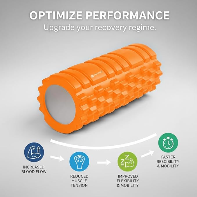Strong Foam Roller - Deep Tissue Medium Density Muscle Massager with Myofascial Trigger Point Release, Back Massage Roller for Soreness and Mobility 13 x 5.5 Inch