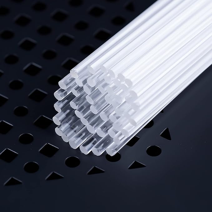 LSYGXYZ 50 Pieces Acrylic Lollipop Sticks, Clear Cake Pops for Candy Dessert Chocolate Handmade DIY, 6 Inch(3mm Diameter)