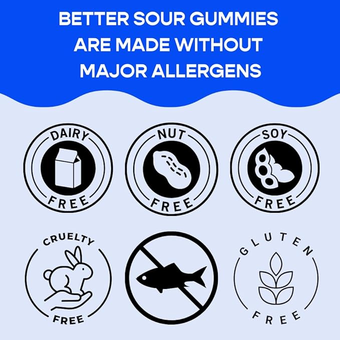 Better Sour Passion Fruit Gummy Stars Candy Naturally Flavored Plant-Based Low Sugar 2g/70 cal per 1.8oz Bag Healthy Sour Gummy Candy Healthy Treats (Pack of 10)