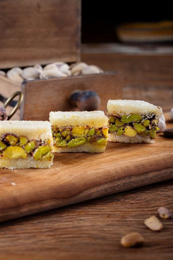 Snacklava White Pistachio Kunafa with Natural Blossom Flavor - 6 Pack (18 Pieces) - No Artificial Ingredients, Colors or Preservatives - Premium Handmade Pastries