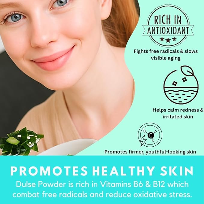 Ocean’s Balance Organic Dulse Powder - Maine Coast Seaweed - Atlantic Ocean Sea Vegetables, Perfect for Keto Diet, Paleo Diet, Vegetarian Lifestyle or Vegan Diet - Gluten Free(4 Ounce)