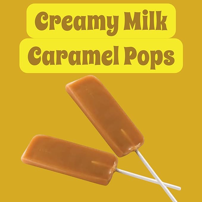 Sugar Dady Milk Caramel Pops Classic Suckers -1.5 lbs Delicious Rich Milk Caramel Flavor - Individually Wrapped Candy Treats - Perfect for Parties, Holidays, and Sweet Cravings(24 oz)
