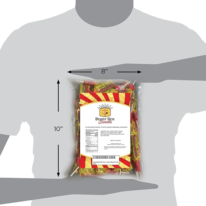 Sugar Daddy Jr Milk Caramel Pop Miniature Sucker Individually Wrapped Bulk Candy Lollipop (2 Pound)