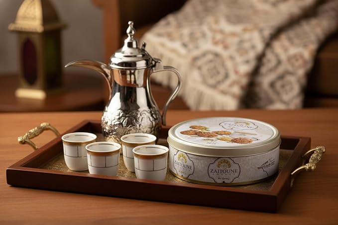 Zaitoune Barazek Cookies - 250 g | Luxurious Crunchy Sesame & Pistachio Biscuits Handcrafted in Turkey | Beautiful Reusable Gift Tin | Perfect for Coffee or Tea | Great Ramadan Sharing Present
