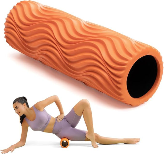 SUBCULTUREPICK Foam Roller - Muscle Massage Roller for Back Pain & Stretching - Ergonomic Wide Wave Textured - Deep Muscle Massage Pilates Yoga, Athletics, Fitness Exercise for Whole Body