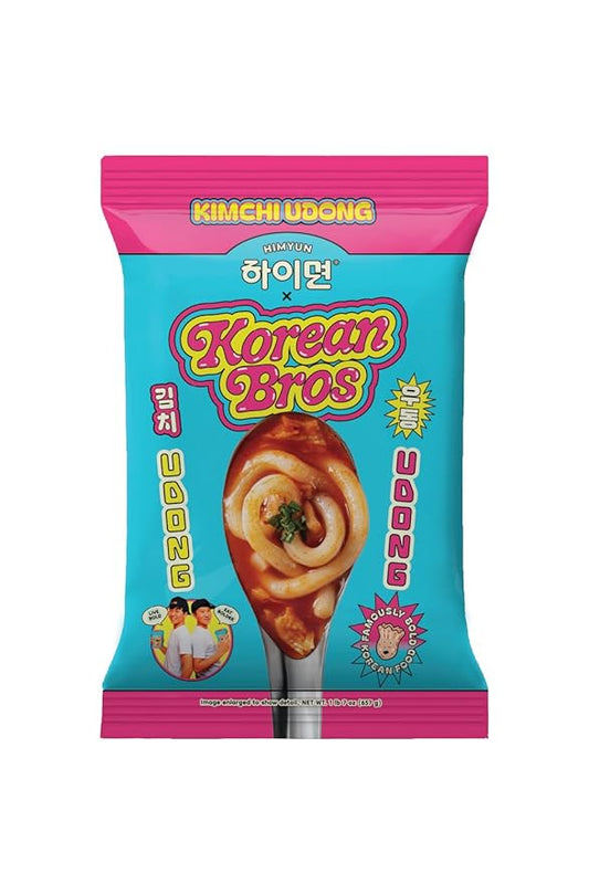 Korean Bros Kimchi Udong (657g) - Spicy Korean Stir-Fry Noodles, 3 Servings