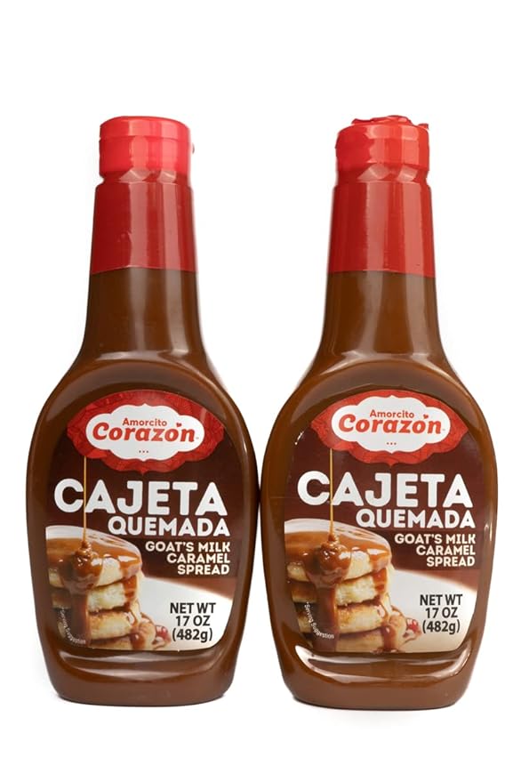 Amorcito Corazón - Cajeta Mexicana with goat milk - 2-Pack, 17-oz (482-g) Squeeze Bottles - Smooth Texture, Caramelized Flavor, Authentic Mexican Flavor