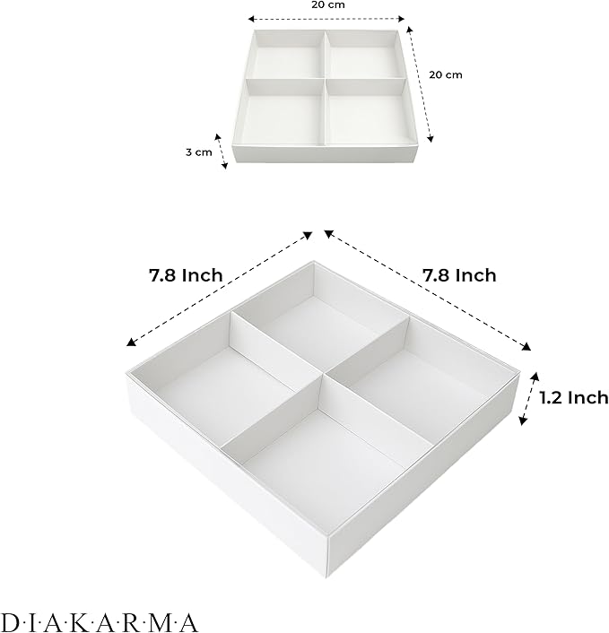 Diakarma Gift Boxes with Clear Cover, Bakery Treat Boxes for Small Cakes, Cookies, Desserts, Donuts, Pastries, Gifts, and Party Favors – Durable & Elegant (24 Pieces White Kraft, 8"x8"x1.2")