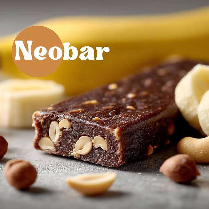 NEOBAR Fruit and Nut Bars - Plant-Based Vegan Snack Bars, Gluten Free Dairy Free Snacks, No Added Sugar, No Preservatives, Non-GMO | Banana & Peanut,12 Count