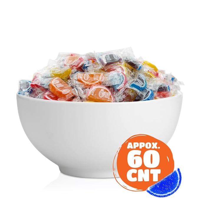 Fruit Slices - 2 Pound Bulk Pack (About 60 Count) - Jelly Candy - Assorted Flavors - Individually Wrapped Fruit Slices Candy for Holiday Snacking and Gifting