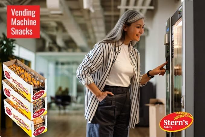 Stern’s Bakery Cinnamon Swirl | 18 Individually Wrapped Pastries | 3 Oz Breakfast Danish Pastries | Vending Machine Snacks | Lunchbox Snacks | Dairy Free | Nut Free Snack | Kosher Pastries