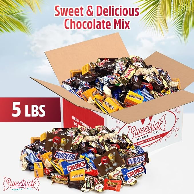 Chocolate Candy Variety Pack, Bulk Chocolate Candy For Parties, 5 LB Assorted Chocolate Candy Variety Pack, Delicious Mixed Chocolate Candy Assortment Bag Bulk, Perfect For Sharing And Snacking