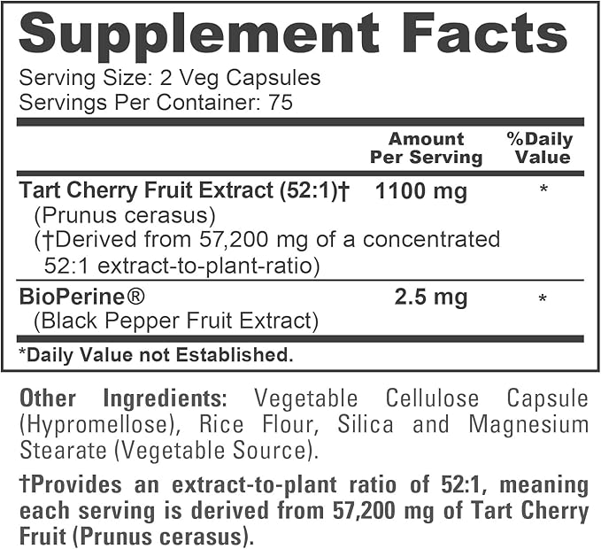 NusaPure Tart Cherry 57,200mg per Caps, 150 Count, Vegan, Non-GMO, Gluten Free